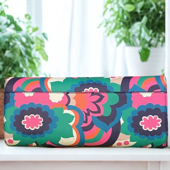 Trina Turk NWT Multicolor Floral Cloud Abstract Printed Tote Clutch 12.5x6x2 - Picture 2 of 9